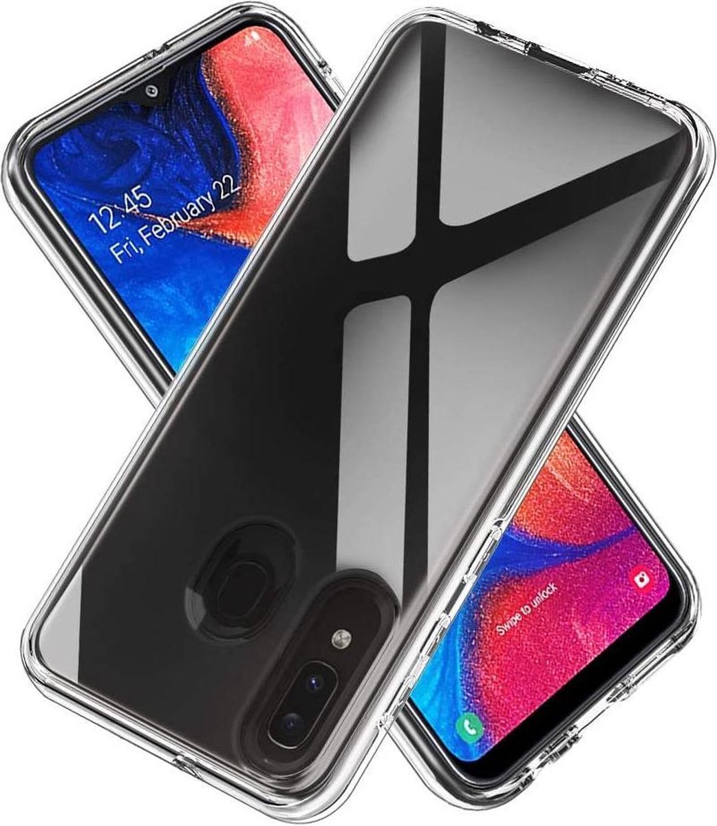 Flexibele achterkant Silicone hoesje transparant Geschikt voor: Samsung Galaxy A20E