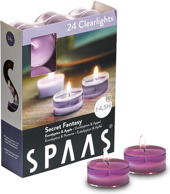 Spaas Clearlights Bougies à Thé Parfumées - Secret Fantasy - 24 Pièces
