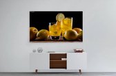 Schilderij - Verse drankjes  met fruit — 100x70 cm