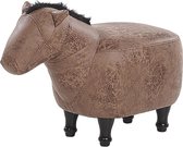 Beliani HORSE - Hocker - bruin - kunstleer