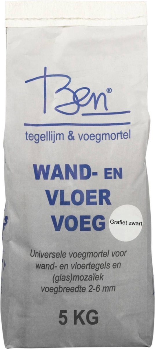 Ben Foby+ Voegmiddel - 5kg - Voegmortel - Wand en Vloer - Zwart - Ben