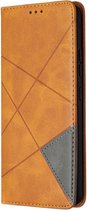 Geometric Book Case - Samsung Galaxy A42 Hoesje - Bruin