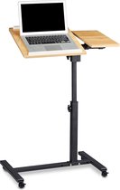 Relaxdays Laptoptafel op wieltjes - hout  - laptopstandaard - ook voor linkshandigen - geel