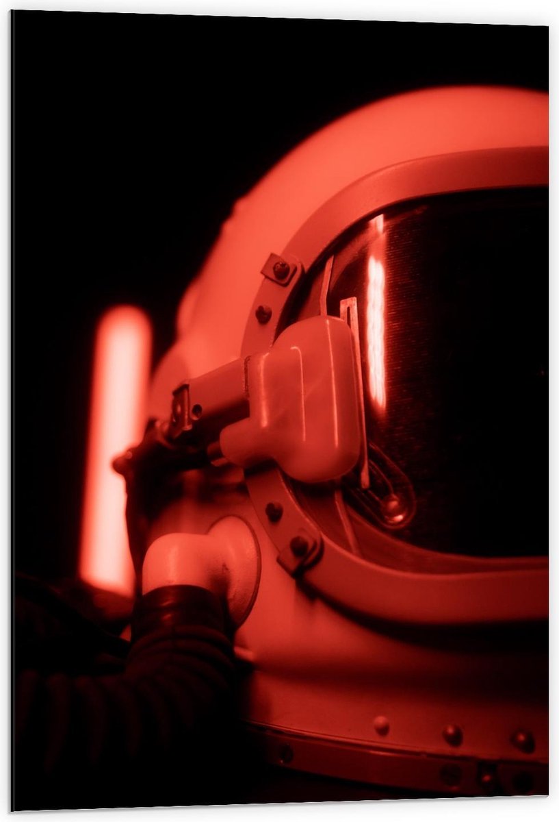 KuijsFotoprint Dibond - Astronautenpak - 60x90cm Foto op Aluminium (Wanddecoratie van metaal) Rood