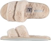 Dames huisslippers met streep beige 39/40