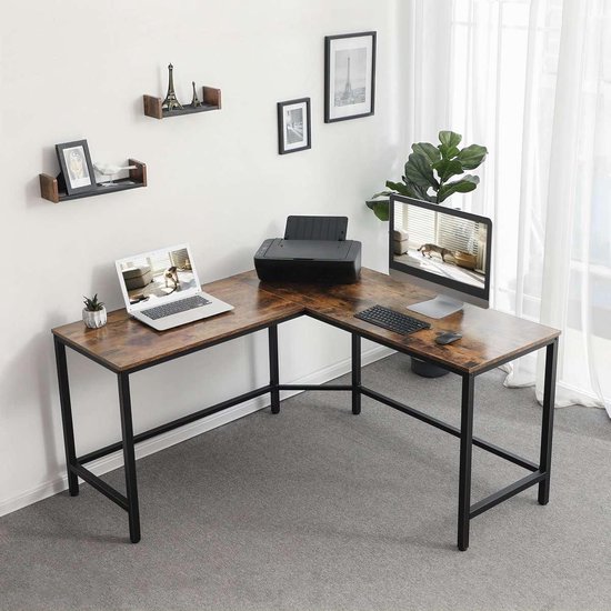 Computerbureau, computertafel met standaard voor pc-werkstation, hout en metaal, eenvoudige montage voor kantoor, woonkamer, slaapkamer, 100 x 50 x 75 Computerbureau, computertafel met standaard voor pc-werkstation, hout en metaal, eenvoudige montage voor kantoor, woonkamer, slaapkamer, 100 x 50 x 75