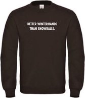 Wintersport sweater zwart L - Better winterhands than snowballs - wit - soBAD. | Foute apres ski outfit | kleding | verkleedkleren | wintersporttruien | wintersport dames en heren