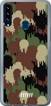 Samsung Galaxy A20s Hoesje Transparant TPU Case - Graffiti Camouflage #ffffff