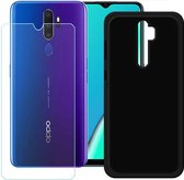 Silicone hoesje transparant met 2 Pack Tempered glas Screen Protector Geschikt voor: OPPO A5 2020