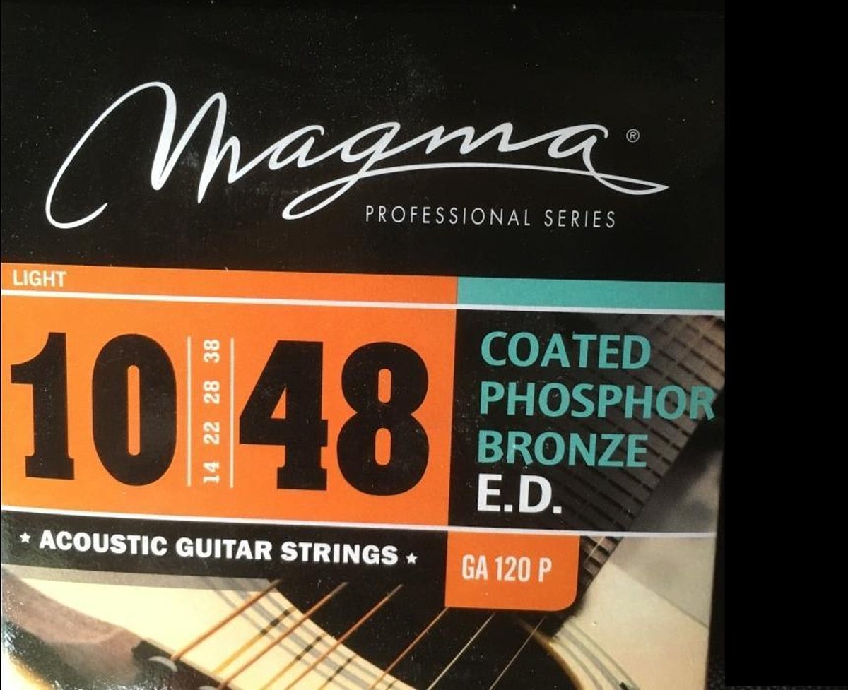 Magma GA120P prof. snaren voor akoestische westerngitaar, coated fosfor brons, Light (010-048)