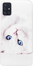 ADEL Siliconen Back Cover Softcase Hoesje Geschikt voor Samsung Galaxy A51 - Katten