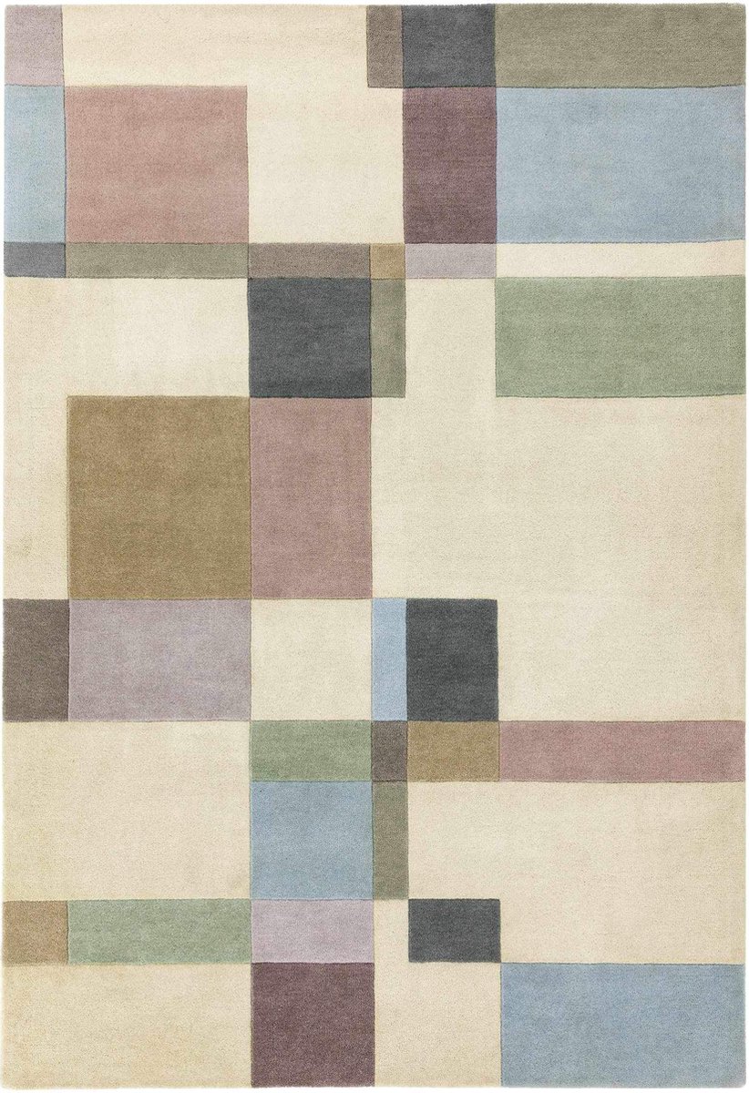 Easy Living - Reef-Blocks-pastel Vloerkleed - 200x290  - Rechthoek - Laagpolig Tapijt - Modern - Meerkleurig