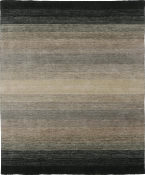 Panorama Black Grey Vloerkleed - 90x160  - Rechthoek - Laagpolig Tapijt - Modern - Grijs, Zwart