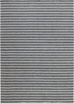 Nouveau Stripes Dark Grey Vloerkleed - 170x240  - Rechthoek - Laagpolig,Structuur Tapijt - Industrieel - Antraciet, Wit