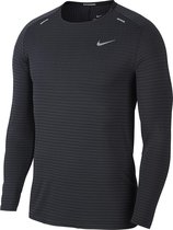 Nike - TechKnit Ultra Running Top LS - Hardloopshirt Heren - XL - Zwart