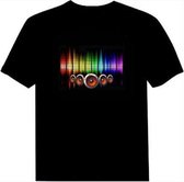 LED - T-shirt - Equalizer - Zwart - Beatbox - L