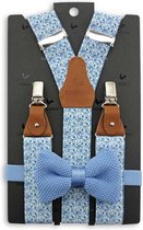 Sir Redman - bretels combi pack - Fiori Pastelli blauw - lichtblauw / groen / wit