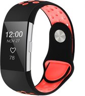 Fitbit Charge 2 sport band - zwart rood - Maat L