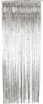 Smiffys Feest Decoratie Shimmer Curtain Zilverkleurig
