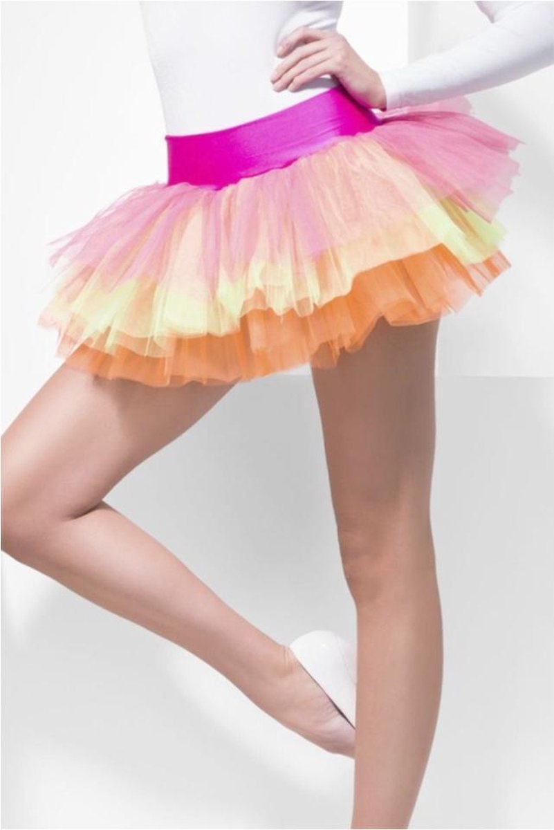 Goedkoopste Tutu in roze, geel en oranje voor vrouwen - Verkleedattribuut - One size