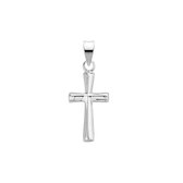 Lucardi Unisex Zilveren hanger kruis - Hanger - 925 Zilver - Zilverkleurig