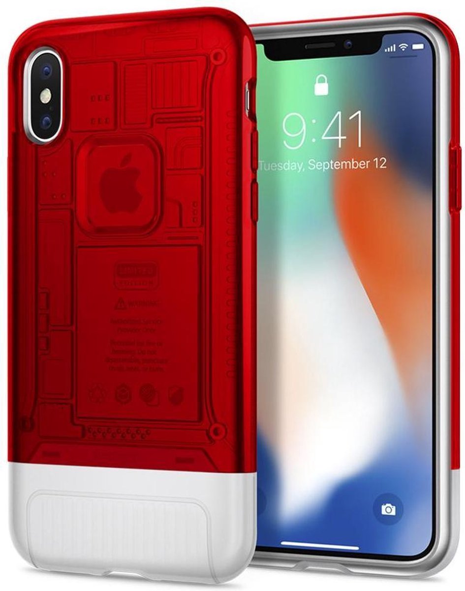 Spigen Classic C1 hoesje plastic hardcase iPhone X - Rood