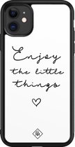 iPhone 11 hoesje glass - Enjoy life | Apple iPhone 11  case | Hardcase backcover zwart