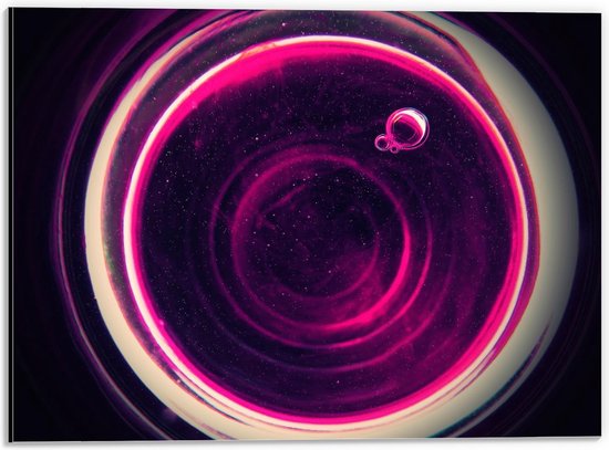 Dibond - Roze Paars Water met Bubbel - 40x30cm Foto op Aluminium (Wanddecoratie van metaal)
