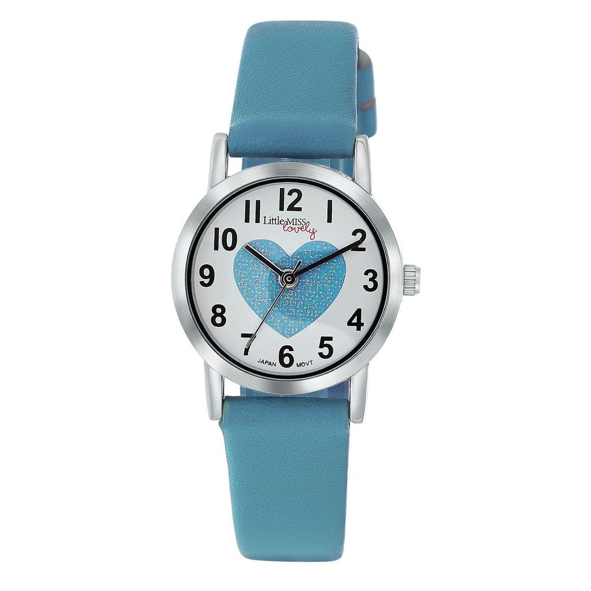 Little Miss Lovely horloge met blauwe PU band