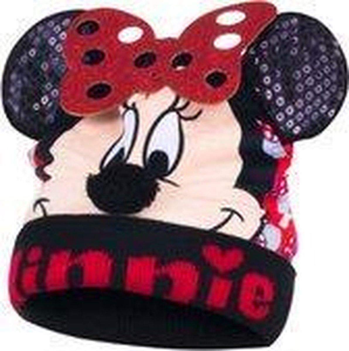 Minnie Mouse - Muts - Zwart - Maat 54 - 7-8 jaar