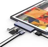 BrightNerd USB-C hub - 6 in 1 adapter - Space Grey - voor iPad Pro 2018 -> (model met USB-C poort), MacBook, MacBook Air 2018 ->, MacBook Pro 2016 -> + overige UCB-C aparaten