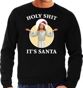 Holy shit its Santa foute Kerstsweater / Kersttrui zwart voor heren - Kerstkleding / Christmas outfit M