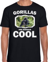 Dieren gorilla apen t-shirt zwart heren - gorillas are serious cool shirt - cadeau t-shirt gorilla/ gorilla apen liefhebber 2XL