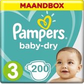 Pampers Baby Dry Maat 3 - 200 Luiers Maandbox