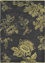 Wedgwood - Tonquin Charcoal 37005 Vloerkleed - 120x180 cm - Rechthoekig - Laagpolig Tapijt - Klassiek - Goud, Zwart