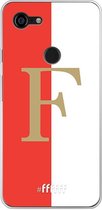 6F hoesje - geschikt voor Google Pixel 3 XL -  Transparant TPU Case - Feyenoord - F #ffffff