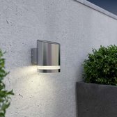 Solar wandlamp downlight rond - Design - Chroom - Tuinverlichting op Zonne-energie