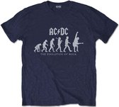 AC/DC Heren Tshirt -S- Evolution Of Rock Blauw