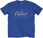 Capitol Records Heren Tshirt -L- Logo Blauw