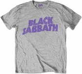 Black Sabbath Kinder Tshirt -Kids tm 8 jaar- Wavy Logo Grijs