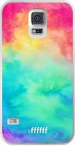 Samsung Galaxy S5 Hoesje Transparant TPU Case - Rainbow Tie Dye #ffffff