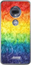 Motorola Moto G7 Hoesje Transparant TPU Case - Rainbow Veins #ffffff