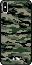 iPhone Xs Max Hoesje TPU Case - Woodland Camouflage #ffffff