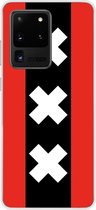 Samsung Galaxy S20 Ultra Hoesje Transparant TPU Case - Amsterdamse vlag #ffffff