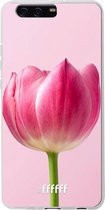 Huawei P10 Plus Hoesje Transparant TPU Case - Pink Tulip #ffffff