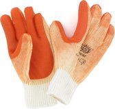 Werkhandschoen tricot latex oranje one size