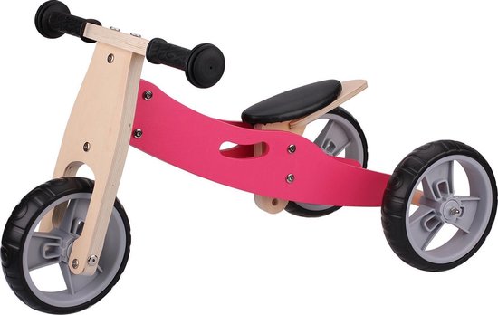 LOEF Loopfiets 1-3 jaar - mini 2-1 urban - roze - houten speelgoed - speelgoed meisje |