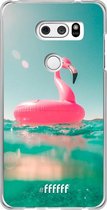 LG V30 (2017) Hoesje Transparant TPU Case - Flamingo Floaty #ffffff