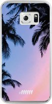 Samsung Galaxy S6 Edge Hoesje Transparant TPU Case - Sunset Palms #ffffff