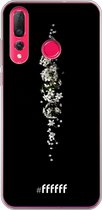 6F hoesje - geschikt voor Huawei P30 Lite -  Transparant TPU Case - White flowers in the dark #ffffff